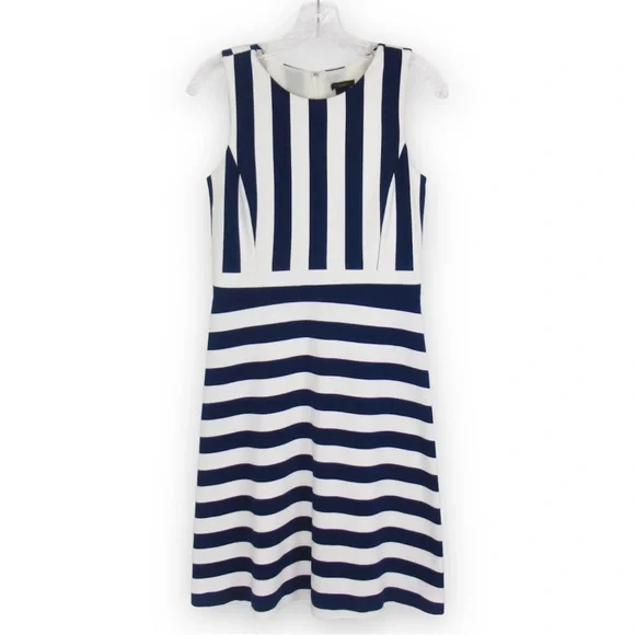 Ann Taylor Dresses Ann Taylor Blue White Striped Sleeveless